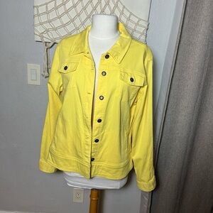 Sunny Yellow Denim Jean Jacket with Classic Cut